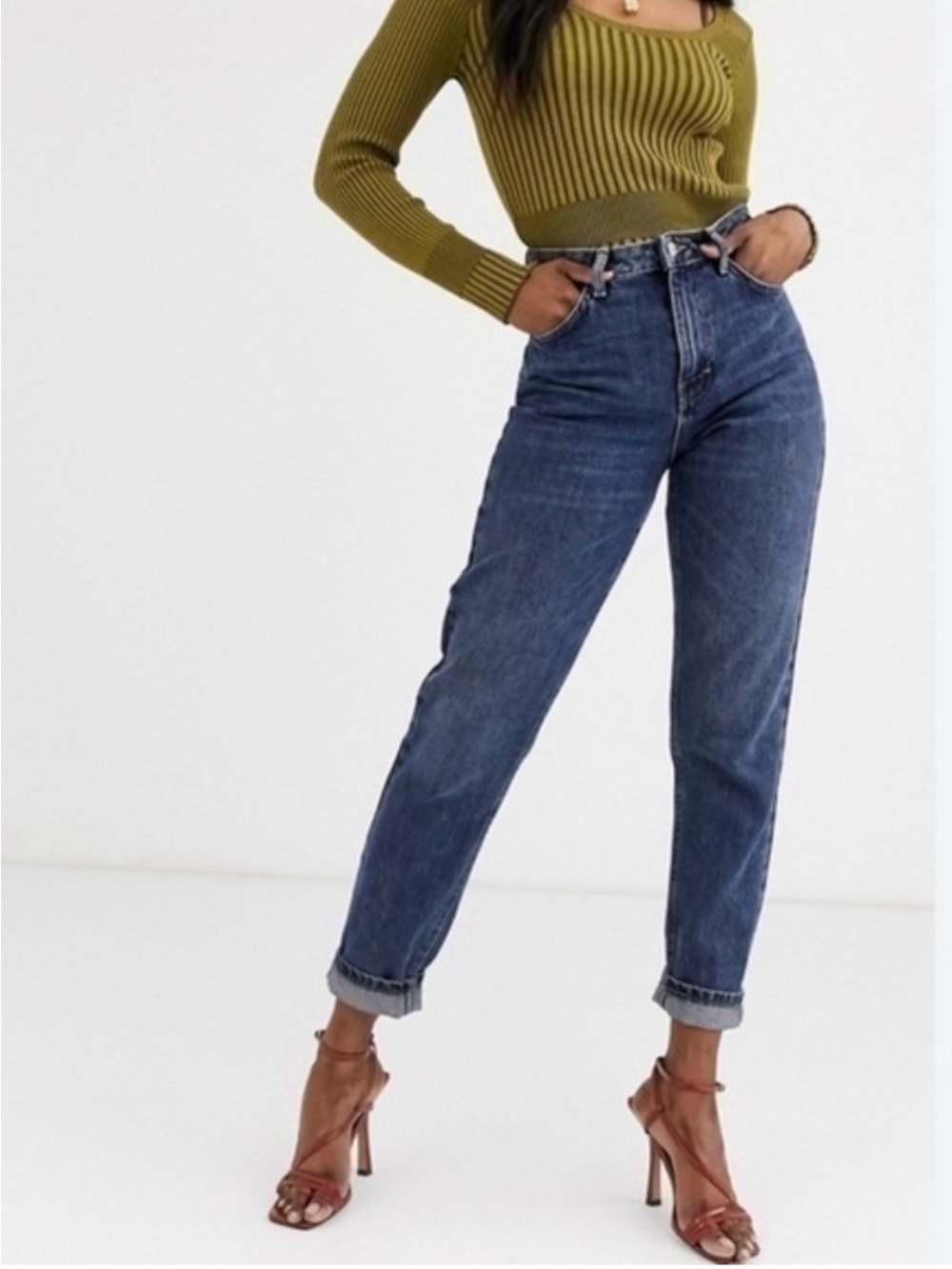 TOPSHOP MOM W25 L30 Dark Wash Straight Leg Jeans